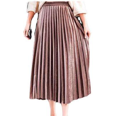 China Breathable Long Skirts Pleated Women 2021 Plus Casual Skirt Harajuku White Saia Jupe Longue Femme Midi Pink High Waist Chiffon Summer for sale