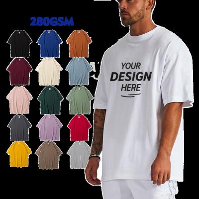 China Custom High Quality Mens Cotton Anti-Wrinkle Loose Drop Shoulder Loose White T-shirts Club Pro Club Pro Oversize T-Shirt AG2800 for sale