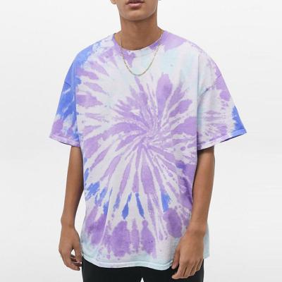 China 2021 Custom Anti-wrinkle high quality fashion oversized boxy T-shirts short sleeve 100% cotton tie dye t-shirts baju kaos polo men for sale