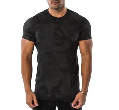 China Anti-Wrinkle Campaign Custom Spandex Blend Sports T-shirt Men Gym Fitness Tri for sale