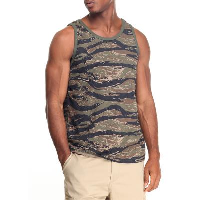 China Camouflage Vest Men's Sleeveless Oversized Tank Top Military Mens Bodybuilding Tank Tops Gym Casual Anti-Shrink for sale