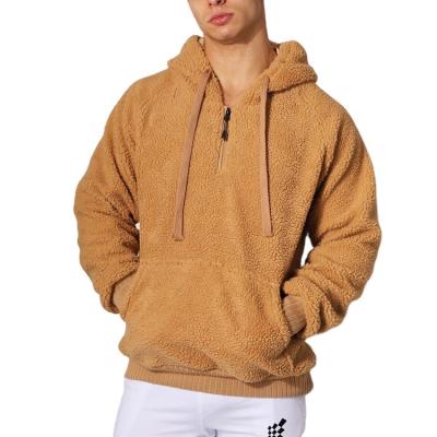 China 2021 New Arrivals Men's Faux Fur Hoodies Men's Sherpa Fleece Hoodie Velor Set Breathable Hoodie for sale