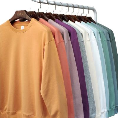 China Premium 15 Colors Crewneck S-5XL Simple Cotton QUICK DRY Private Label Thick Men's Eco Friendly Crewneck Sweatshirt for sale