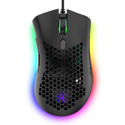 China Free Gaming Wolf M7 Wired Lightweight Mechanical Honeycomb Gaming Mouse Elite LOL Peace Hole Esports Mouse Gaming Mouse wholesa for sale