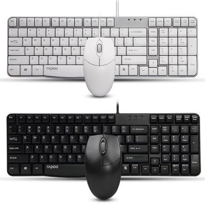 China Rapoo X120/X120S Wiss keyboard and mouse combination home office business waterproof keyboard set and mouse computer keyboard and mouse for sale