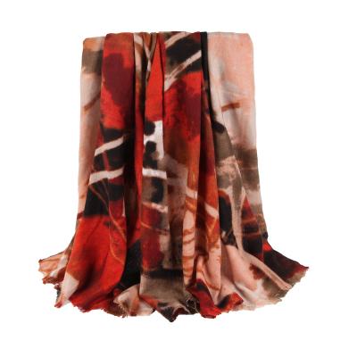 China Printing Patterns New Custom Colorful Ink Manufacturers Printed Scarf Winter Viscous Scarf Wholesale For Women for sale