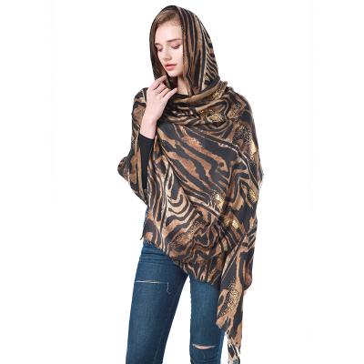 China Factory Wholesale 180X90cm Winter Leopard Print Design Luxury Shawl Cotton Main Scarf for sale