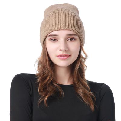 China Image 2021 Newcomers Fashion Women Hat Casual Soft Warm Knitted Solid Knitted Beanie Hat for sale