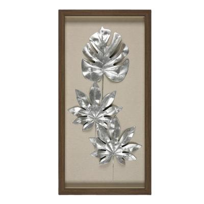 China Ribbon Leaf Model 3D Impressionist Shadow Box With Framed Wall Art Painting For Home Hotel Decoration Wall Art for sale