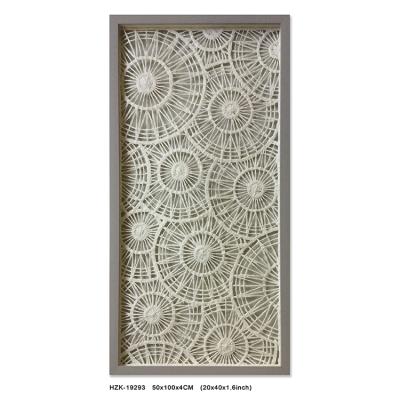 China Large Modern Handmade Paper Pulp Shadow Box Wall Art With Gray Frame for sale