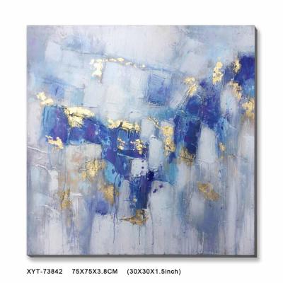 China Abstract Original Hand Painted Goldfoil Art Abstract with Stretched Oil Paintings for sale