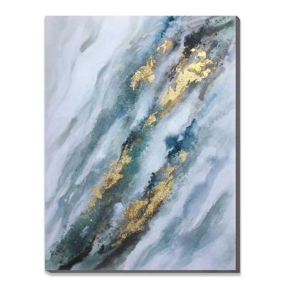 China Modern Popular Abstract Sand Canvas Gold Foil Canvas Hand Painting for sale