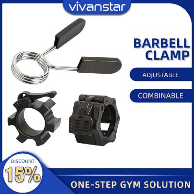 China Weightlifting Exercise Vivanstar Model ST1828 Weightlifting Lock Barbell Clips Barbell Collar Clamps for sale