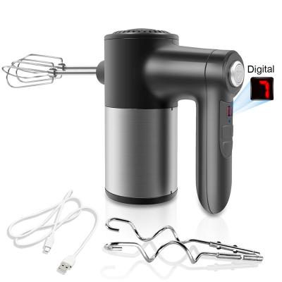 China Type C Cable Bakery Favorite USB Electric Rechargeable Mixer 7 Speed ​​Battery Beater Ejector Knob Refilling Mixer for sale