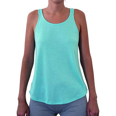 China Breathable Ladies Beach Yoga Top Apparel Basic Workout Fitness Racerback Loose Top Heather Custom Eco Friendly Tank For Women for sale