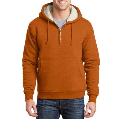 China OEM Custom Half Zipper Pullover Cashmere Sherpa Fleece Anti-pilling Hoodies For Men for sale