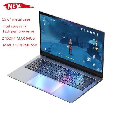 China Aluminum Alloy 12th Gen Gaming Laptops i5 12500H 1240P i71260P 15.6 Inch IPS HD Metal Ultrabook DDR4 2TB SSD Portable Desktop PC Notebook 64GB for sale