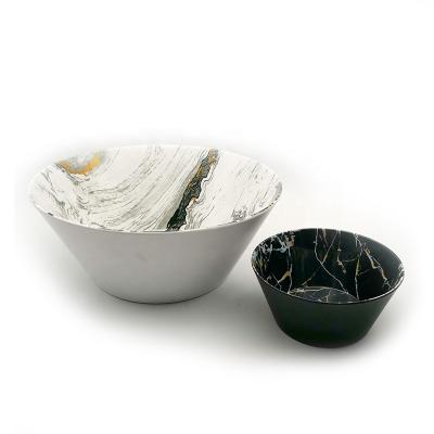 China Stocked Design Melamine Non-Toxic Salad Bowl Set For Tableware Good Quality Marble Marble Patterns Hotel Restaurant Home Office Stocked for sale