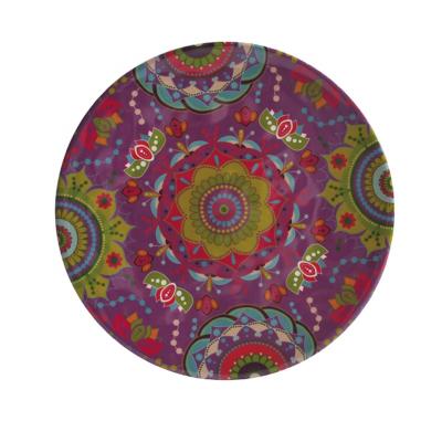 China New Stocked Morocco Plates Design Of Purple Floral Melamine Plates For Dinner for sale