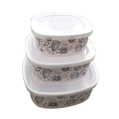 China Eco Friendly Melamine Square Storage Takeaway Bowl With Lid OEM Customized Logo Outdoor Items for sale