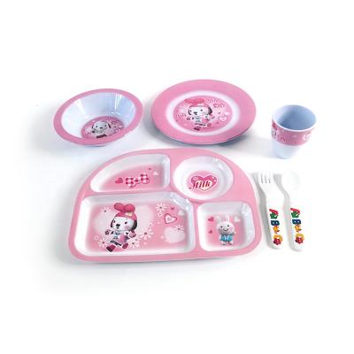 China Wholesale Hot Selling Melamine Children Tableware Dish Stocked Items Set For Housewares for sale