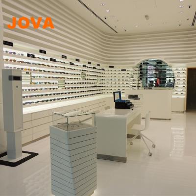 China Concise Eyewear Showcase Optical Display Stand Counter Wooden Showroom Furniture for sale