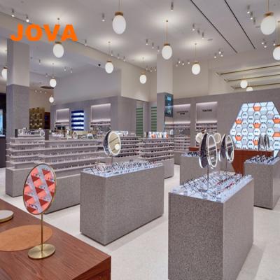 China Retail multifunctional glass sunglasses show display fashion glass display cabinet interior design optical store for sale