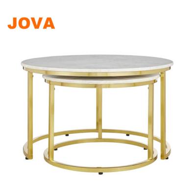 China Concise Retail Boutique Store Metal Nested Tables Round Nesting Table for sale