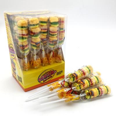 China Happyday Natural Burger Lollipop Gummy Candy for sale