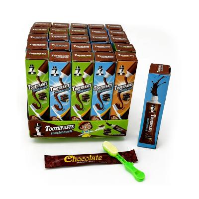 China HAPPYDAY CHOCOLATE TOOTHPASTE WITH COMPRESS CANDY TOOTHBRUSH cartoon for sale