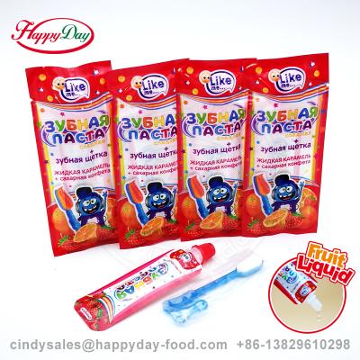 China Happyday Liquid Toothpaste Jam Candy With Toothbrush Compress Candy 061017 for sale