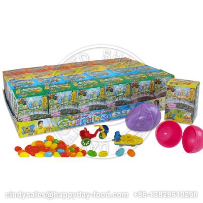 China Cartoon Toys Happyday Surprise Egg with Funny Toy and Jelly Bean Fruit Flavor for sale