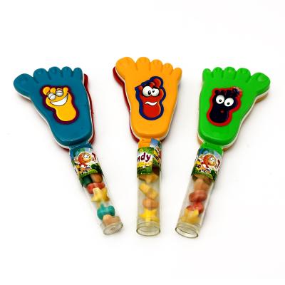 China Cartoon Toys Funny Happyday Foot Toy Mini Compress Candy Fruit Flavor for sale