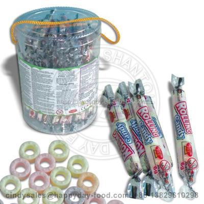 China HAPPYDAY FRUIT GLUCOSE CANDY COMPRESS ROLL CANDY natural for sale