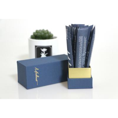 China Popular Handmade Skin Care Boxes Design Luxury Blue Through Custom Paper Gift Box Packaging Box for sale