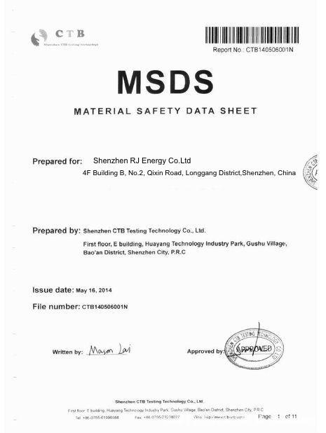 MSDS - FOSHAN RJ TECH LIMITED