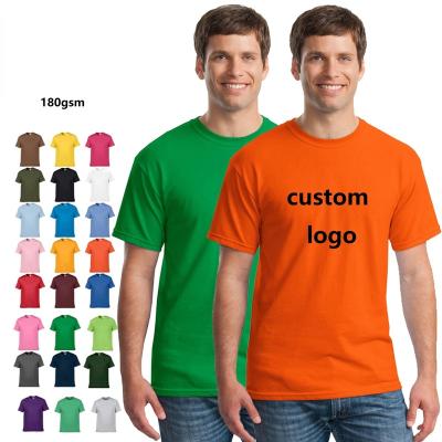 China 180gsm 100% Pure Cotton Custom Plain Plain Plus Size 16 Colors T-shirt Mens T-shirt Printing T-shirt Blank Logo Anti-pilling T-shirt for sale