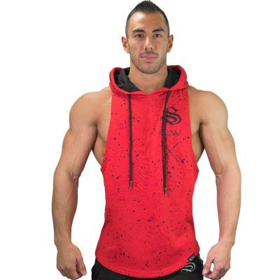 China Breathable Custom Made Mens Fitness Clothing Tops Sport Gym Vest Men Loose Tank Bodybuilding Gym Sports Workout Gym Hoodies Vest for sale