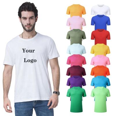 China Breathable Men's T-shirt 100% Cotton Plus Size Customized Logo Printed Blank T-shirts 35 Colors Men's Wholesale Simple T-shirt for sale