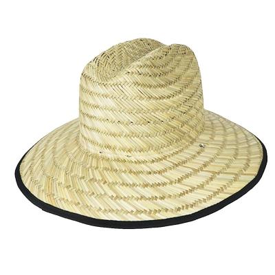 China breathable & Wholesale Custom Lifeguard Fishing Waterproof Adults Summer Sun Beach Straw Hat With Wide Brim UV Protection Straw Hat for sale