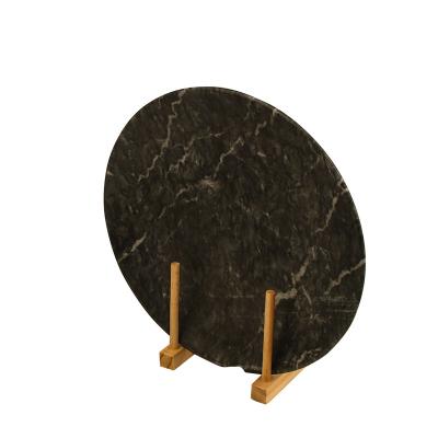 China Wholesale Placemat Dinnerware Natural Black Round Slate Plate with competitive price for sale