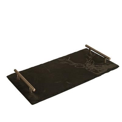 China Rectangular Shape Slate Stone Sushi  Plate in stock for sale