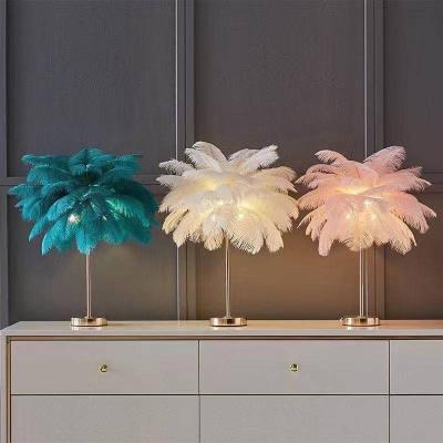 China Modern Nordic Modern LED Floor Lamp Ostrich Feather Floor Lamp Representing Living Room Decoration for sale