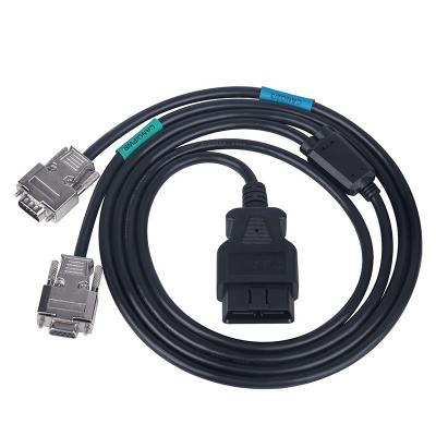 China 90% Car PVC Obd 16pin 2 Male To Db9 Female Connector Metal Car Splitter Interface Round Extension Cables And Converter Diagnostic Tools for sale