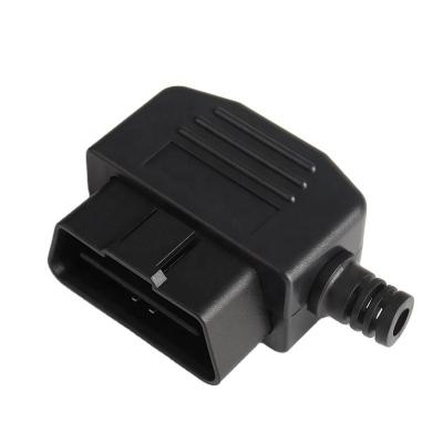 China Car 16pin Top Cover Obd2 Plastic Plug Standard 100% Male Connector With Left Inter Interface Adapter Accessories Inexpection Tools for sale