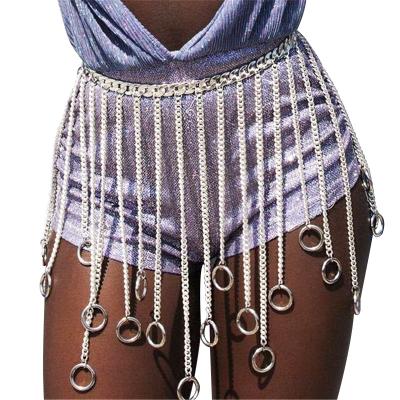 China Spaghetti Tie Wholesale Irregular Bodycon High Waist Stretch Pencil Nightclub Body Chains Lingerie Skirt Women Tassel Wrap Skirt for sale