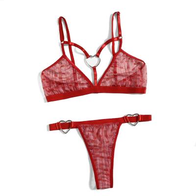 China QUICK DRY Sexy Lingerie Lace 3_4 Cup Bra Sets For Women Radio Underwear Solid Color Thin Breathable Comfortable Bralette Set for sale