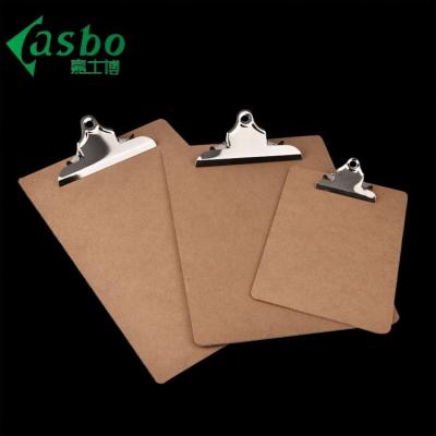 China Wood Custom Design Small Clipboards With Pen Office Supplies Paper Holder MDF A5 Wooden Clipboard for sale