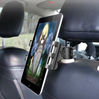 China Two Ways Use Bestselling 360 Degree Rotation Adjustable Car Back Seat Headrest Mount Tablet Phone Headrest Holder for iPad for sale