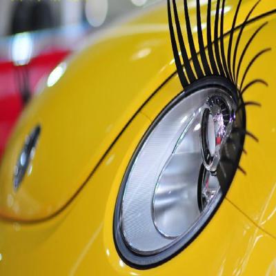 China 2020 Best-selling Charming Colorful Bling Bling Electric Car Electric Eye Lashes Fake 3D Car Headlights Eyelashes for sale